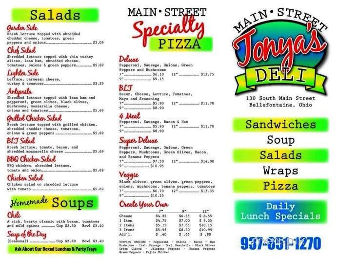/380258872/Tonyas-Main-Street-Deli-and-Pizza-Bellefontaine-OH - Bellefontaine, OH