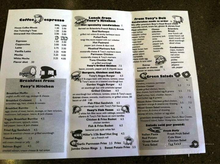 Tonys 2 Go - Fairfield, CA menu_pic