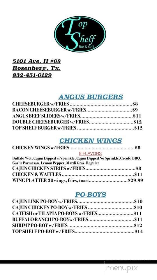 /380266629/Top-Shelf-Bar-and-Grill-Menu-Houston-TX - Houston, TX