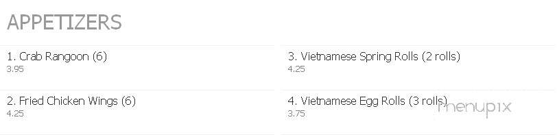 Top Vietnamese Noodles - Austin, MN menu_pic