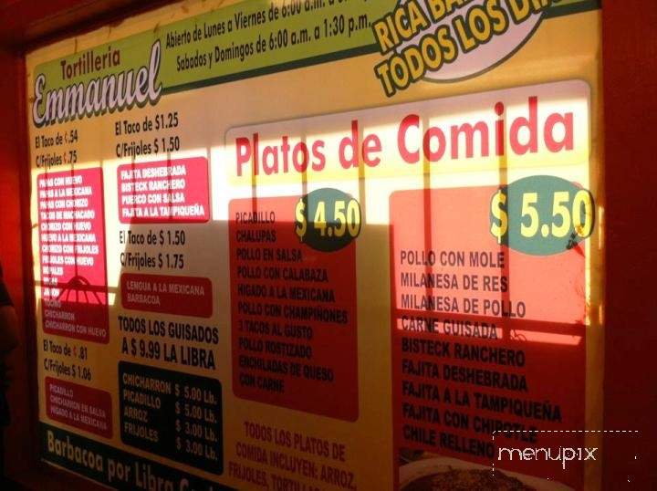 Tortilleria Emmanuel - Mcallen, TX menu_pic