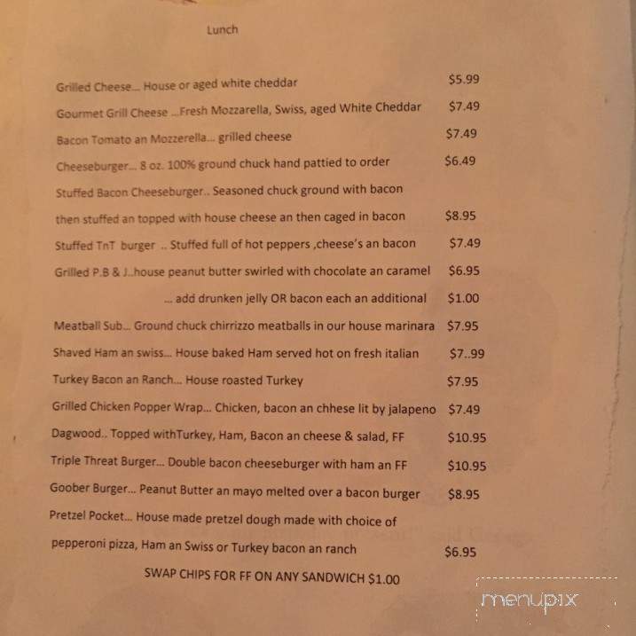 Treehouse Shinebar An Grill - Mishawaka, IN menu_pic