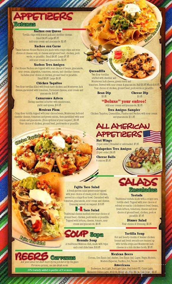 Tres Amigos Mexican Restaurant - West Des Moines, IA menu_pic