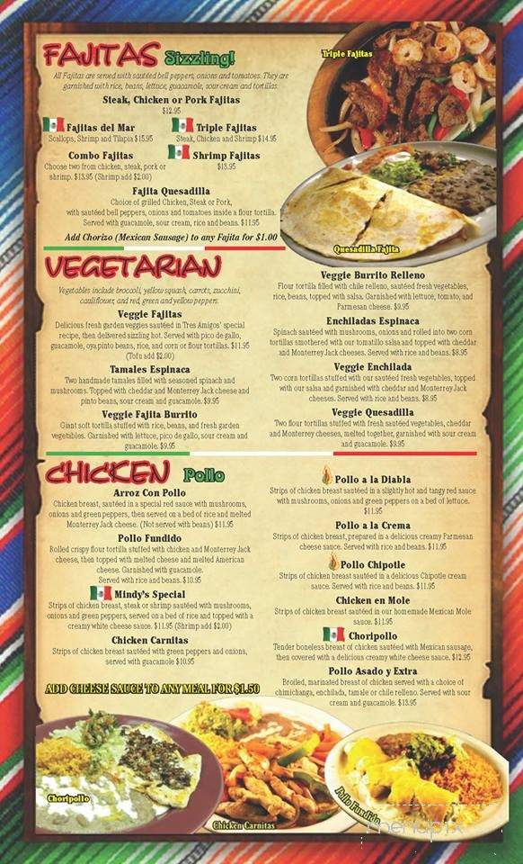 Tres Amigos Mexican Restaurant - West Des Moines, IA menu_pic