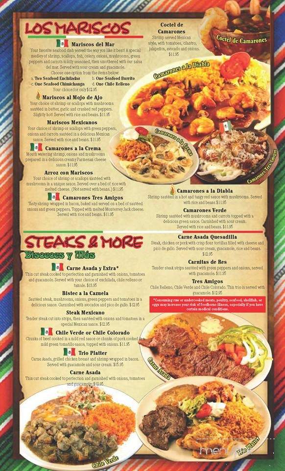 Tres Amigos Mexican Restaurant - West Des Moines, IA menu_pic