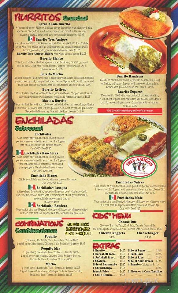 Tres Amigos Mexican Restaurant - West Des Moines, IA menu_pic