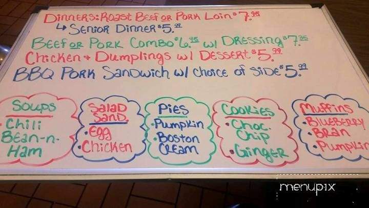 Trevett's Cafe - Milbank, SD menu_pic