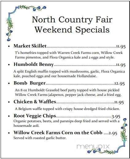 T's Cafe - Arcata, CA menu_pic