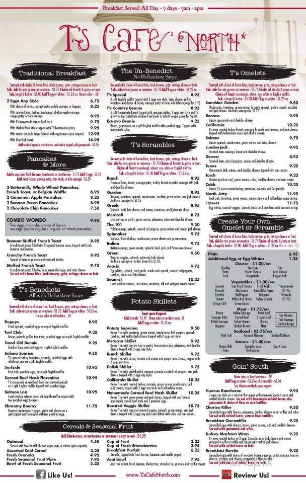 T's Cafe - Arcata, CA menu_pic