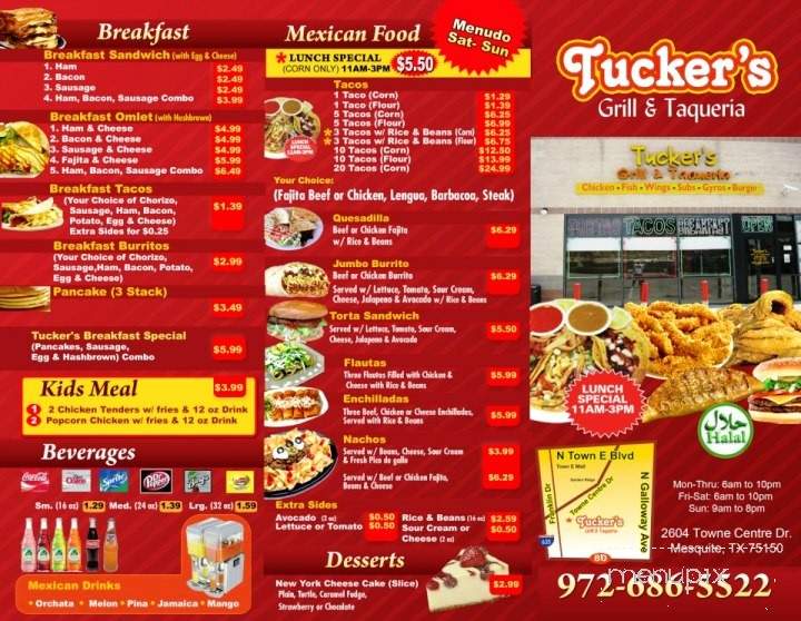 Tucker's Grill & Taqueria - Mesquite, TX menu_pic