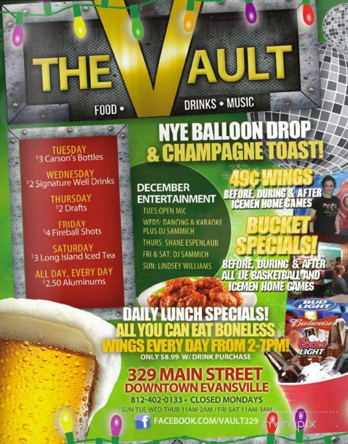 Vault 329 - Evansville, IN menu_pic