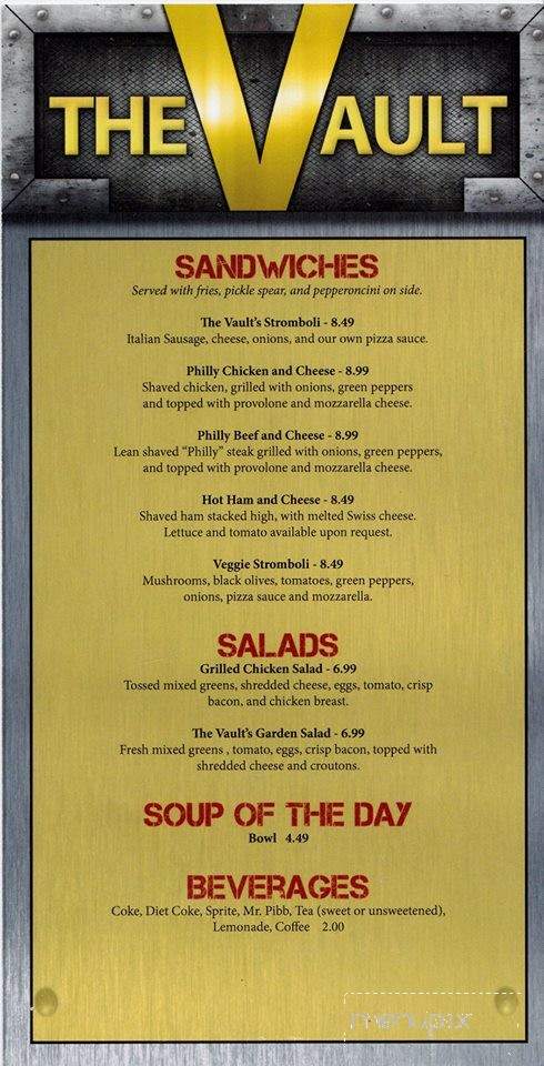 Vault 329 - Evansville, IN menu_pic