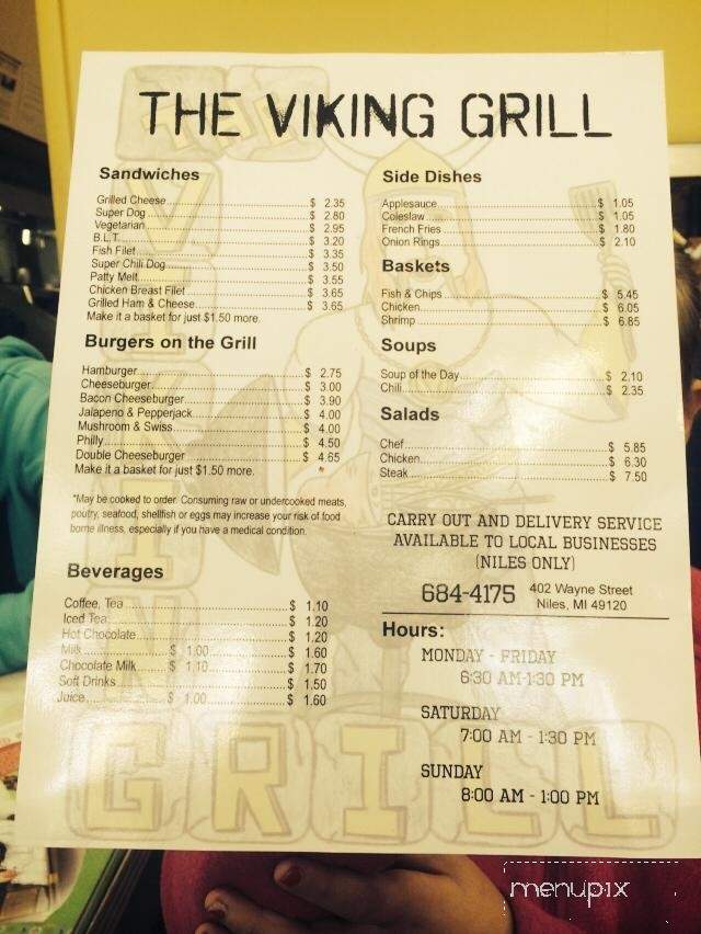 Viking Grill - Niles, MI menu_pic