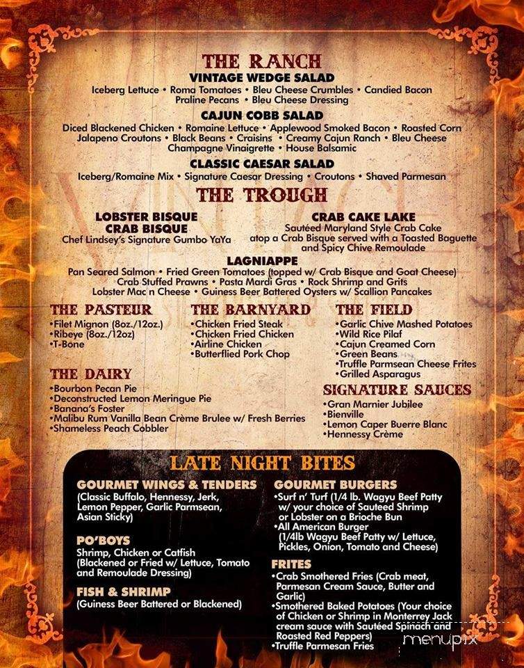 Vintage Steakhouse and Seafood - Houston, TX menu_pic