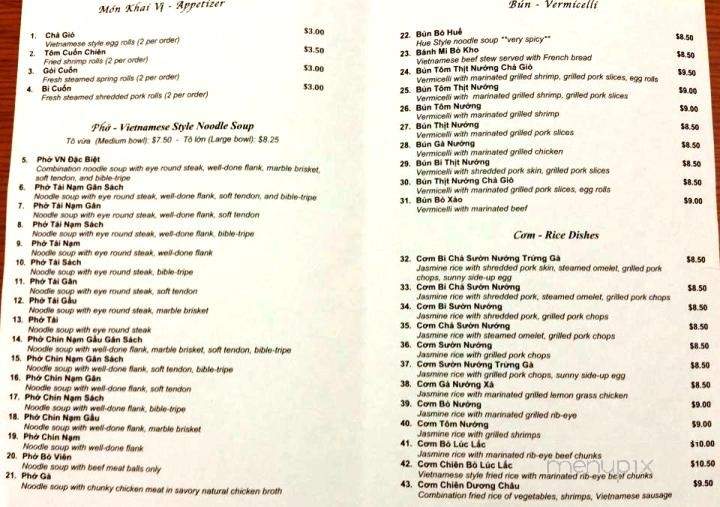 Vn Pho - Montgomery, AL menu_pic