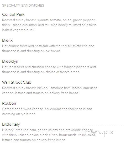 Wall Street Deli - Salt Lake City, UT menu_pic