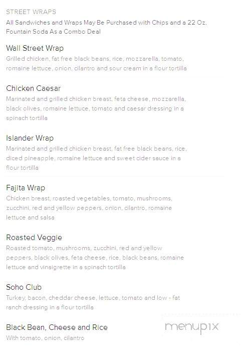 Wall Street Deli - Salt Lake City, UT menu_pic
