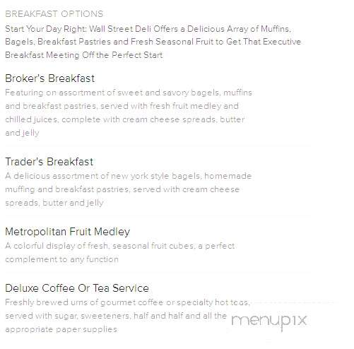 Wall Street Deli - Salt Lake City, UT menu_pic