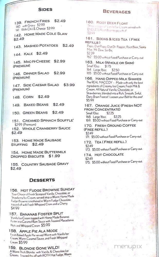 Weekender - Monkton, MD menu_pic