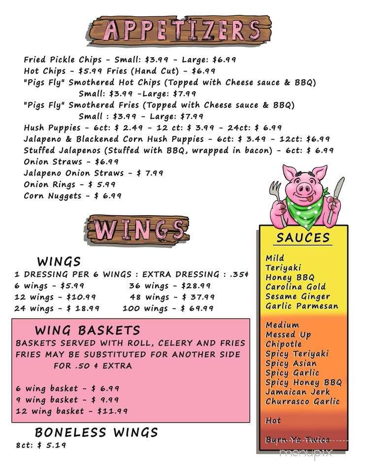 When Pigs Fly BBQ & Wings - West Jefferson, NC menu_pic