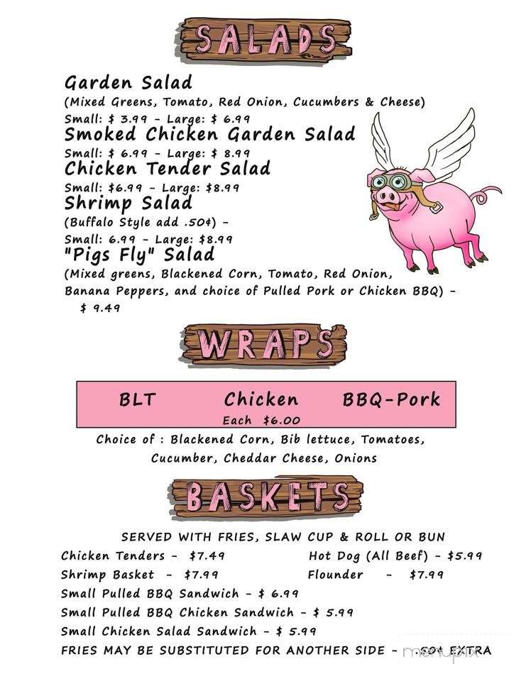 When Pigs Fly BBQ & Wings - West Jefferson, NC menu_pic