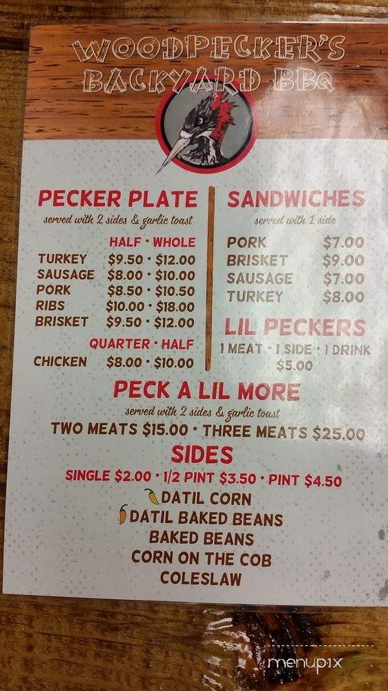 Woodpeckers Backyard BBQ - Saint Augustine, FL menu_pic