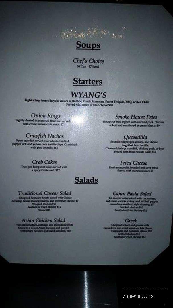 Wyank's Clubhouse Restaurant & Sports Bar - Houma, LA menu_pic