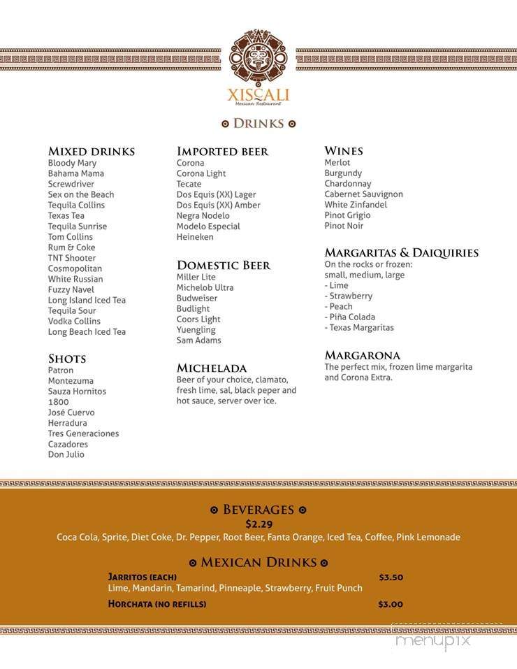 Xiscali - Pensacola, FL menu_pic