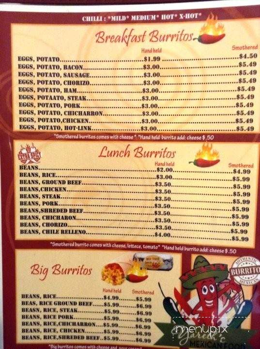 Yareth's - Denver, CO menu_pic