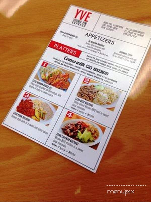 Young Vin Express - El Paso, TX menu_pic