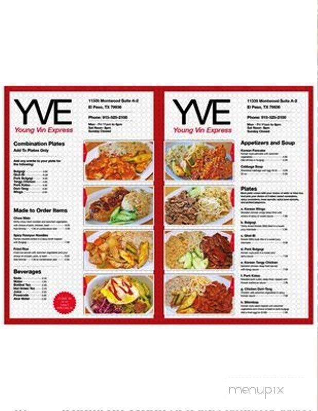 Young Vin Express - El Paso, TX menu_pic