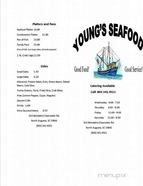 Young's Seafood - Belvedere, SC menu_pic