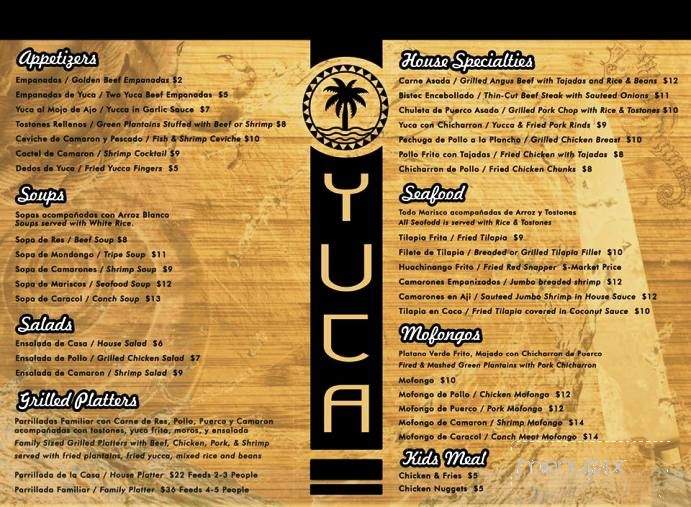 Yuca Latin Grill - Houston, TX menu_pic