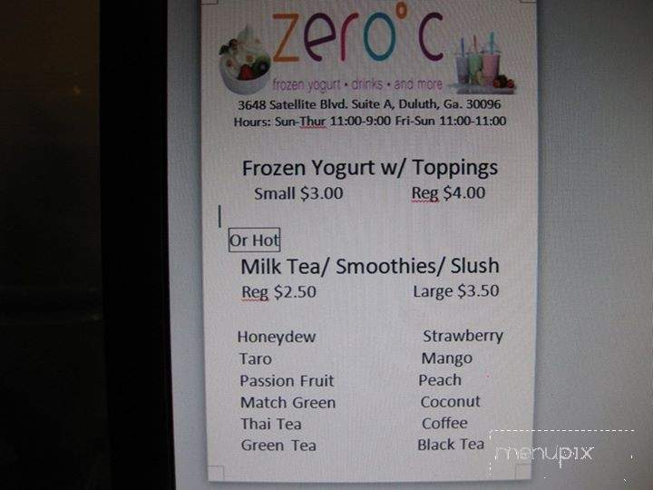 Zero C - Duluth, GA menu_pic
