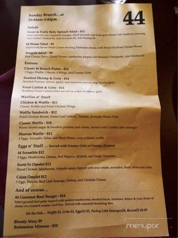 44 Restaurant & Bar - Berkeley, CA menu_pic