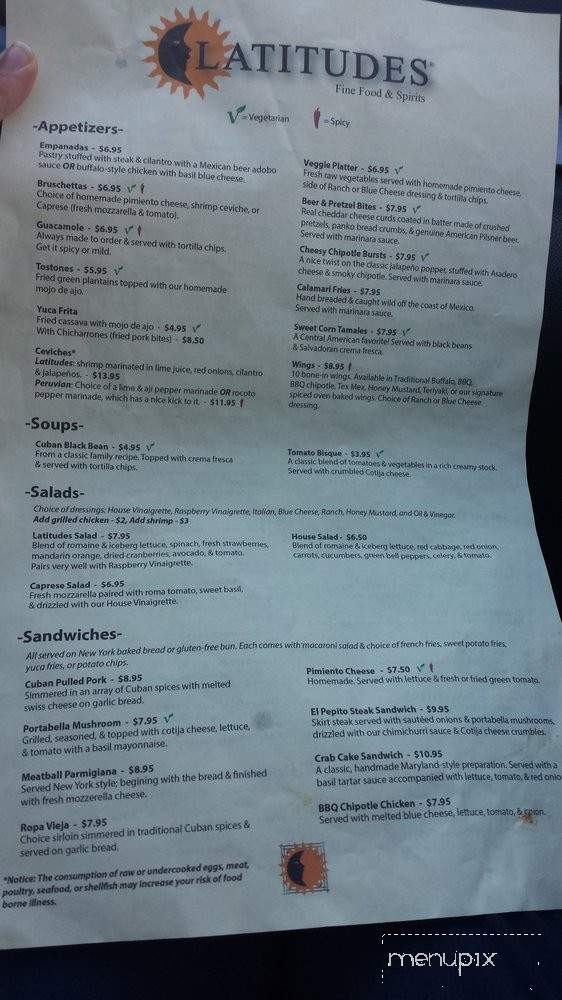 Latitudes - Knightdale, NC menu_pic