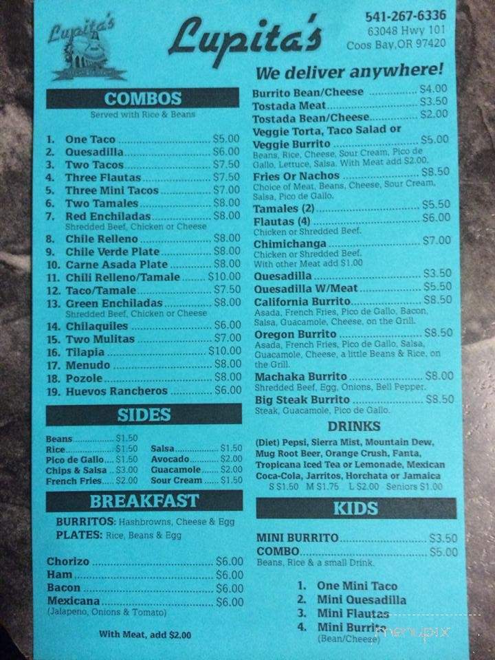 Lupita's Mexican Restaurants - Coos Bay, OR menu_pic