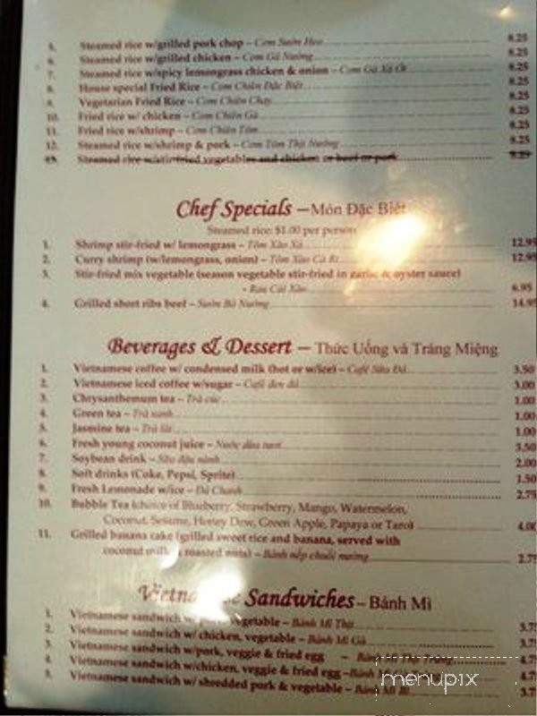 Pho Tran's Family Restaurant - Mountlake Terrace, WA menu_pic