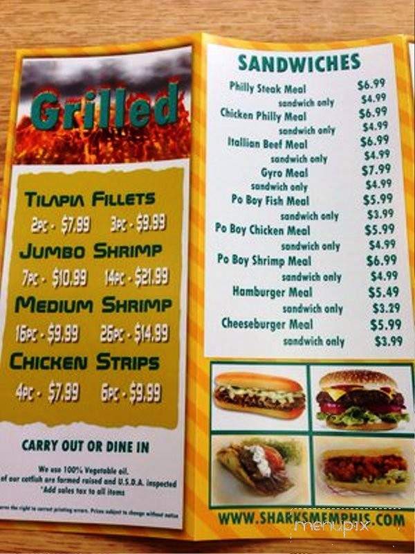 Sharks Fish & Chicken - Memphis, TN menu_pic