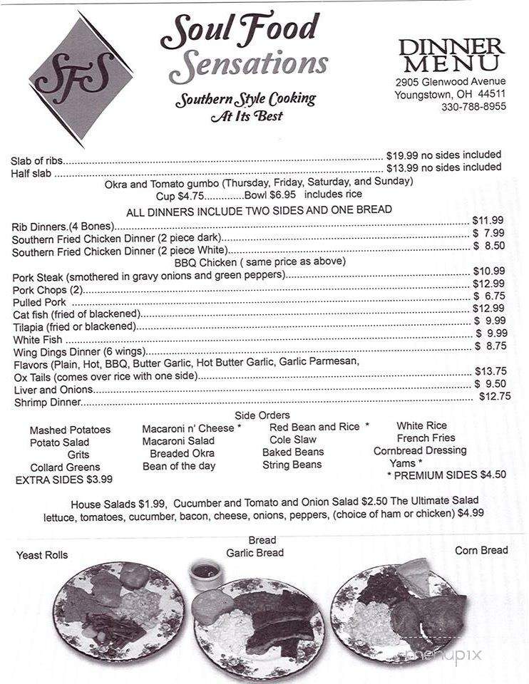 Soul Food Sensations - Youngstown, OH menu_pic