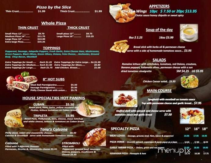 Tony's Pizza Plus - Anderson, SC menu_pic