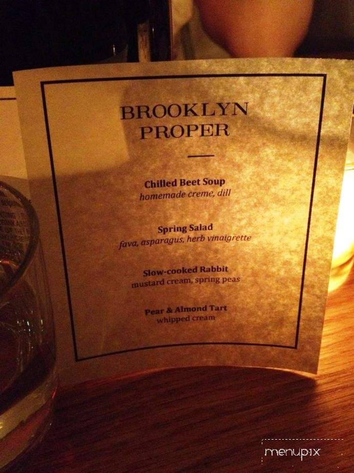 Brooklyn Proper - Brooklyn, NY menu_pic