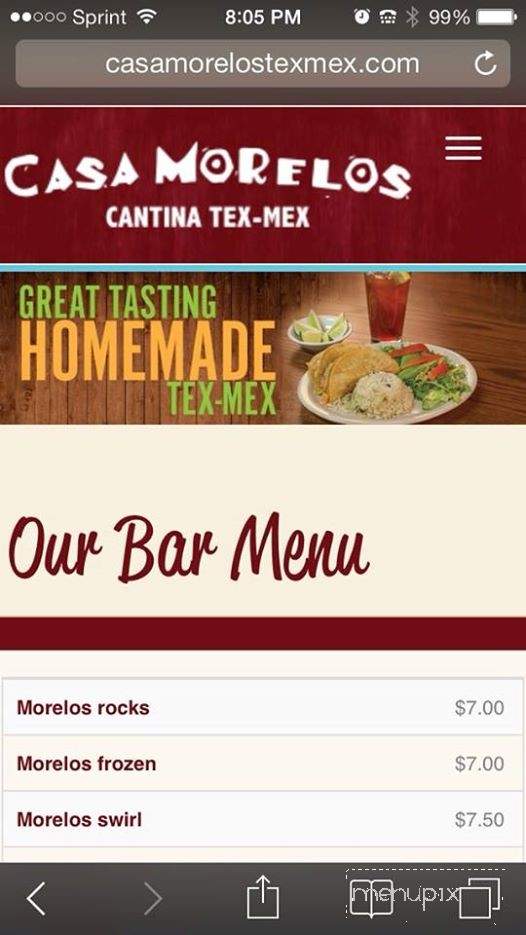 Casa Morelos - Sachse, TX menu_pic