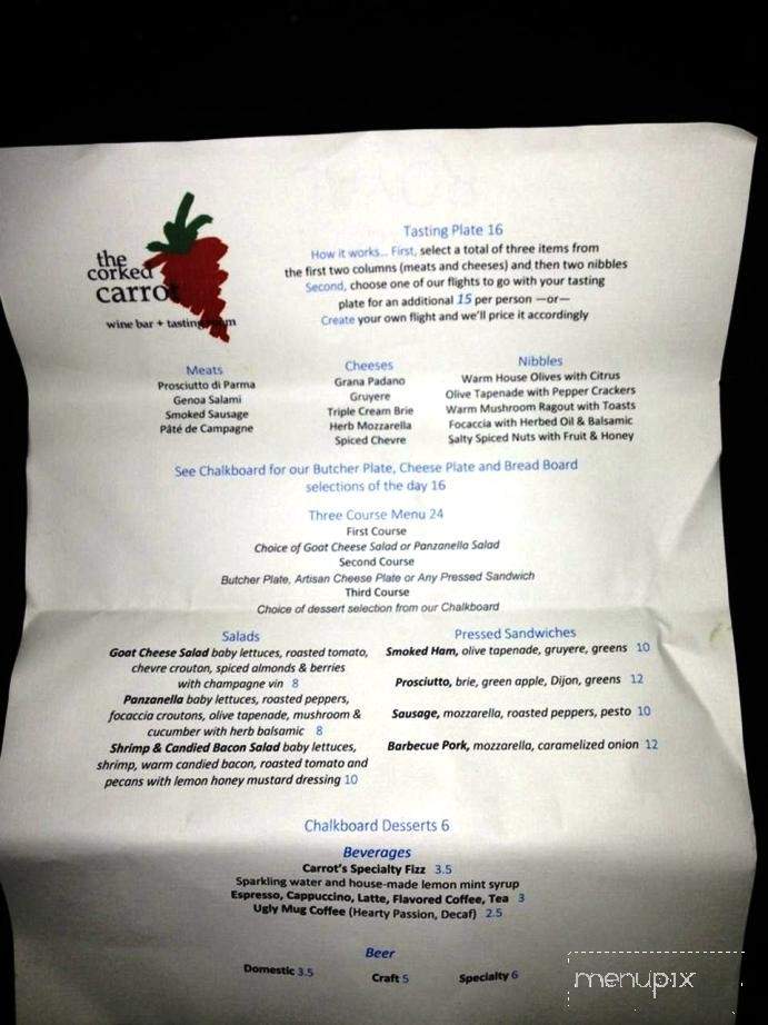 Corked Carrot - Memphis, TN menu_pic