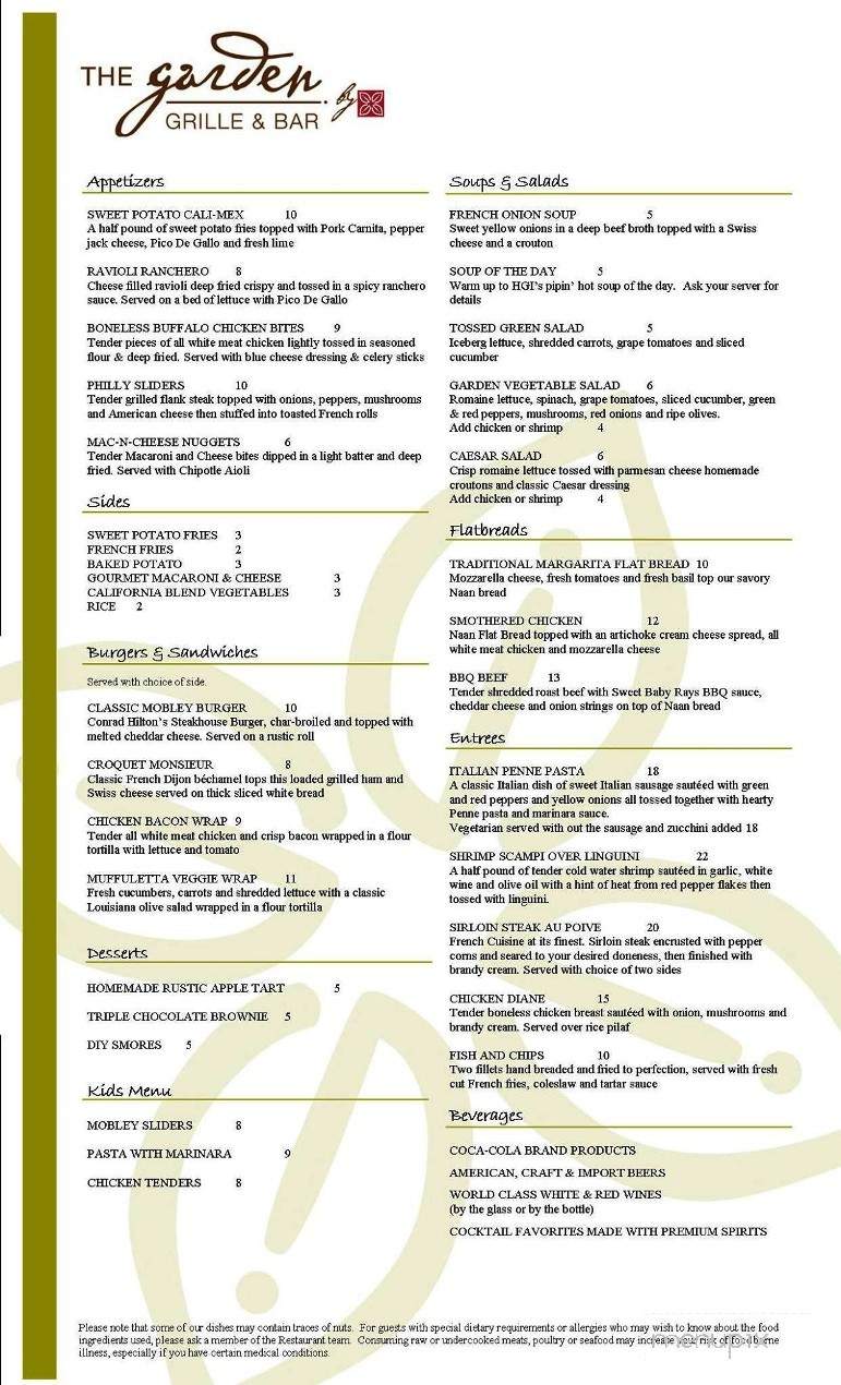 Garden Grille and Bar - Grand Forks, ND menu_pic