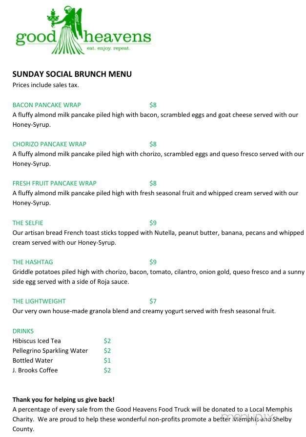 Good Heavens Food Truck - Memphis, TN menu_pic