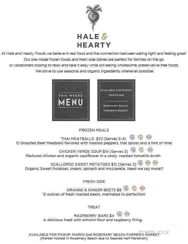 Hale and Hearty Foods 30a - Santa Rosa Beach, FL menu_pic