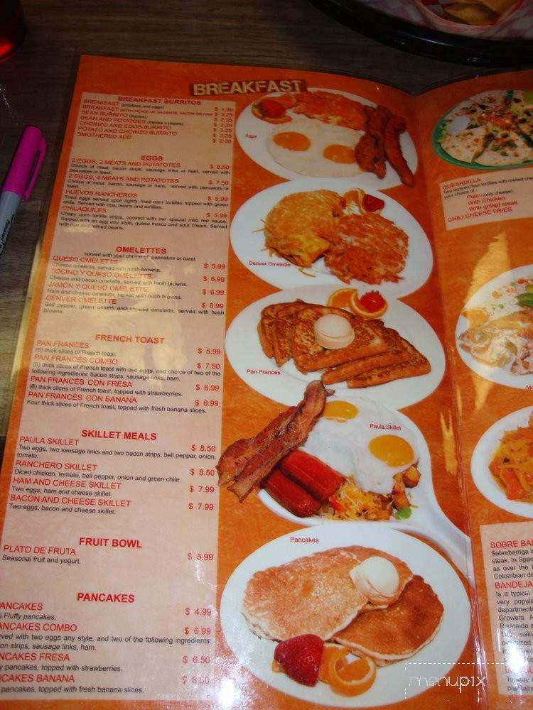 La Cocina de Paula - Denver, CO menu_pic