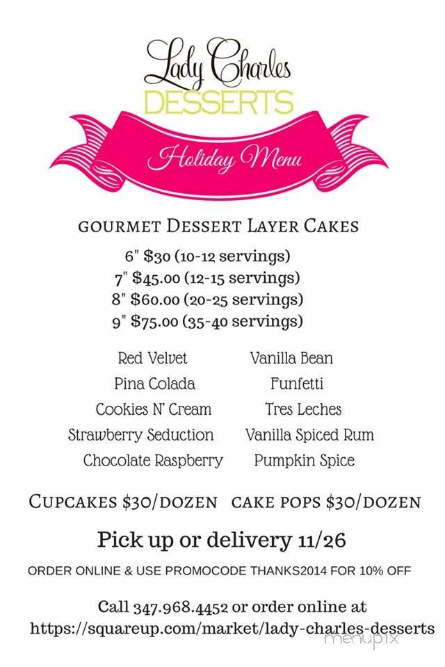 Lady Charles Desserts - Brooklyn, NY menu_pic