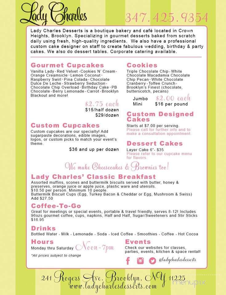 Lady Charles Desserts - Brooklyn, NY menu_pic